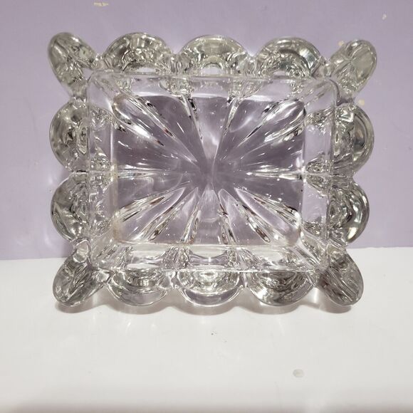 Clear Glass Rectangle Trinket Dish 4" × 1.75" × 3.25" - Picture 1 of 6